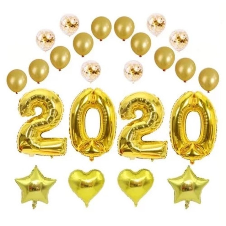 24 db party lufi készlet - 2020-arany