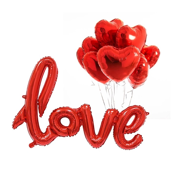 7 db-os lufi készlet Valentin-napra, piros