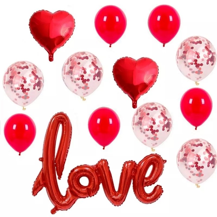13 db-os lufi készlet Valentin-napra, piros