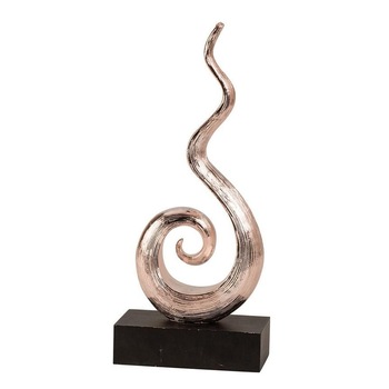 Decoratiune de Interior, Elegant, model Spirala alungita, Abstract, suport lemn, NAGO®, H 35 cm, Argintiu/Negru Decoratiune de Interior, Elegant, model Spirala alungita, Abstract, suport lemn, NAGO®, H 35 cm, Argintiu/Negru
