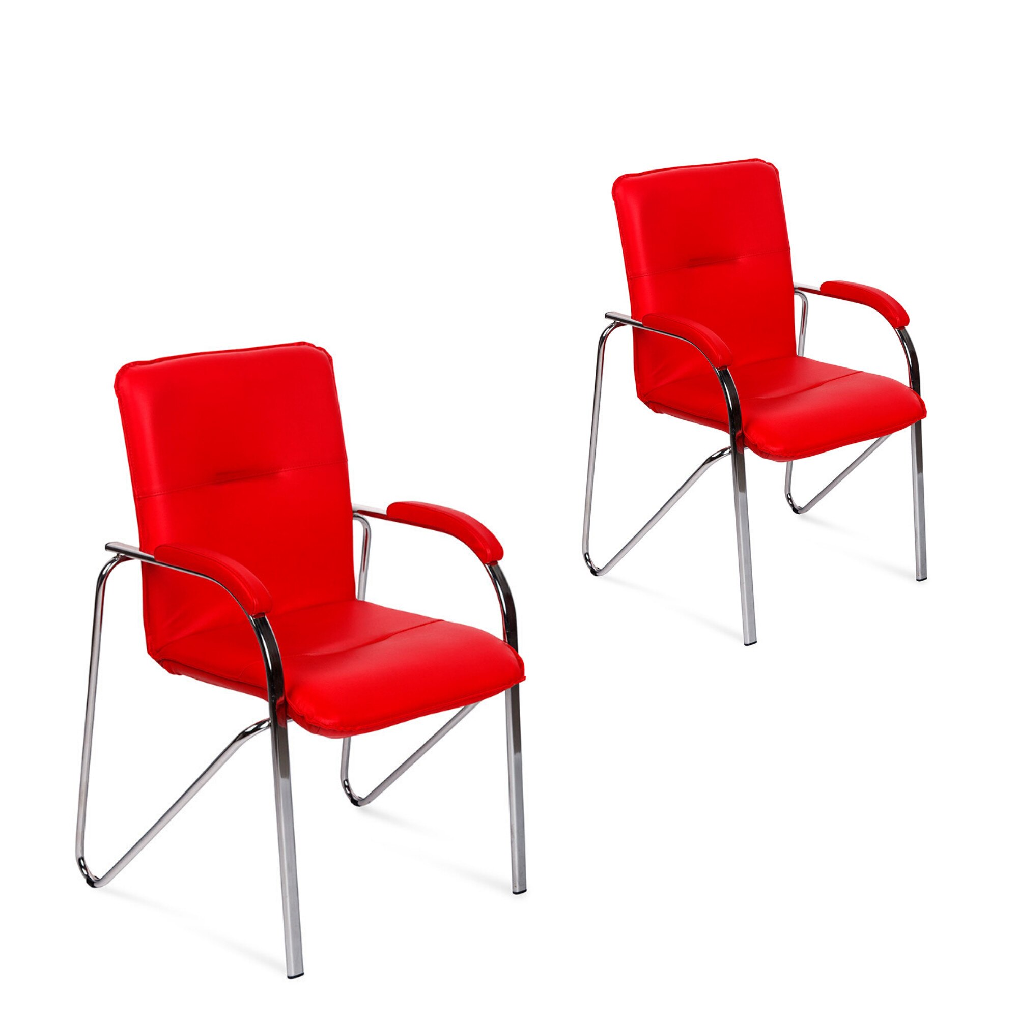 Set 2 scaune vizitator MF SAMBA Soft, PU Rosu