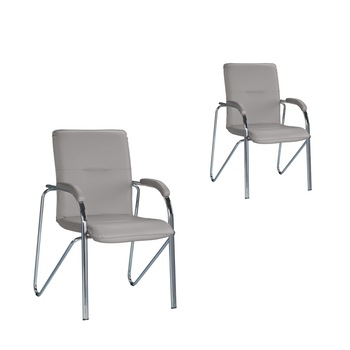 Set 2 scaune vizitator MF SAMBA Soft, PU Grey Set 2 scaune vizitator MF SAMBA Soft, PU Grey