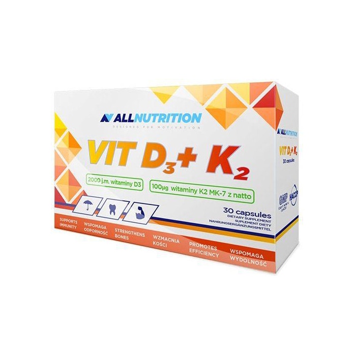 Vit D3 + K2 All Nutrition, Complex Vitamine 30 de capsule