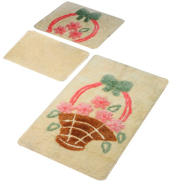 Covorase de baie, Set 3, SEPET ECRU, Chilai Home