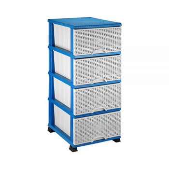 Dulap Lux pentru depozitare Komidin, Elif Plastik, 4 cutii depozitare, Rattan, pentru hol, baie si bucatarie, dimensiuni 90X45X38 centimetri, Albastru Dulap Lux pentru depozitare Komidin, Elif Plastik, 4 cutii depozitare, Rattan, pentru hol, baie si bucatarie, dimensiuni 90X45X38 centimetri, Albastru