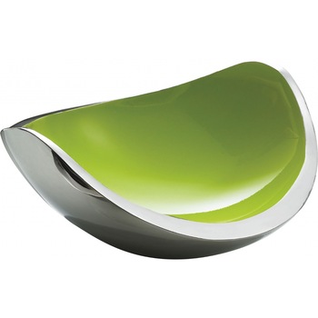 Fructiera din otel inoxidabill, Casa Bugatti, Ninnananna, 38 x 30 x 16 cm, original design, forma asimetrica, verde Fructiera din otel inoxidabill, Casa Bugatti, Ninnananna, 38 x 30 x 16 cm, original design, forma asimetrica, verde