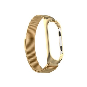 Curea inox Xiaomi Mi Band 3 si Mi Band 4 auriu, prindere cu catarama Curea inox Xiaomi Mi Band 3 si Mi Band 4 auriu, prindere cu catarama