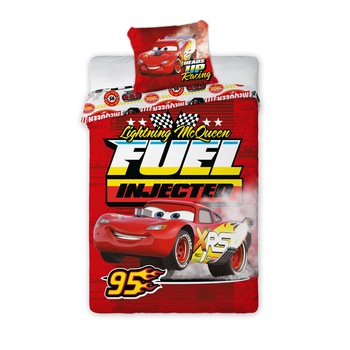 Lenjerie de pat copii, Disney Cars 3 058, 140x200 cm, Multicolor, 100% bumbac Lenjerie de pat copii, Disney Cars 3 058, 140x200 cm, Multicolor, 100% bumbac