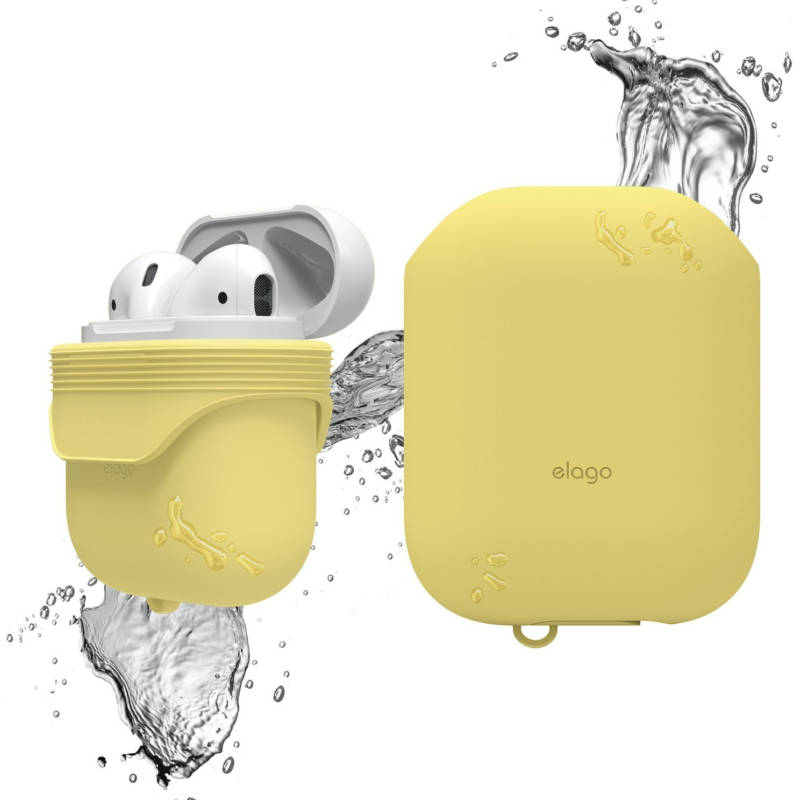Husa impermeabila pentru Apple Airpods, Elago, Silicon, Galben