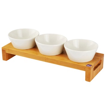 Set 3 boluri melamina RAKI cu platou bambus RAKI 40x13x6cm Set 3 boluri melamina RAKI cu platou bambus RAKI 40x13x6cm