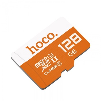 Card de memorie Hoco, TF high speed card Micro-SD, 128 GB, Portocaliu Card de memorie Hoco, TF high speed card Micro-SD, 128 GB, Portocaliu