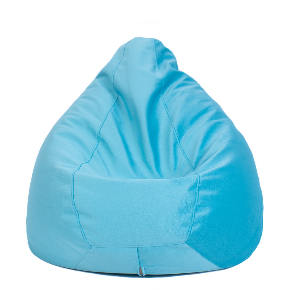 Topcho pouf Big Pear damask de lux EASY CLEAN, carcasa detasabila albastru-deschis