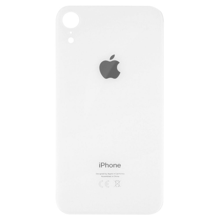 Sticla spate carcasa iPhone XR Alb - Big Hole