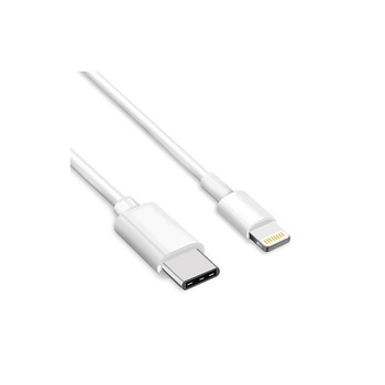 Cablu Adaptor, Type-C - iPhone, Mufa Lightning, Fast Charge, Alb Cablu Adaptor, Type-C - iPhone, Mufa Lightning, Fast Charge, Alb
