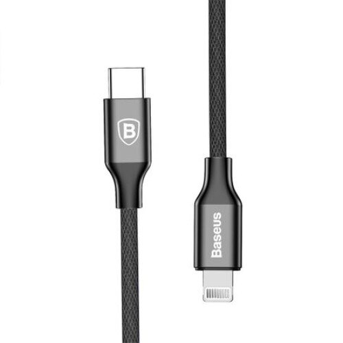 Cablu de date si incarcare Baseus de la Usb-C la Lightning 1m Negru