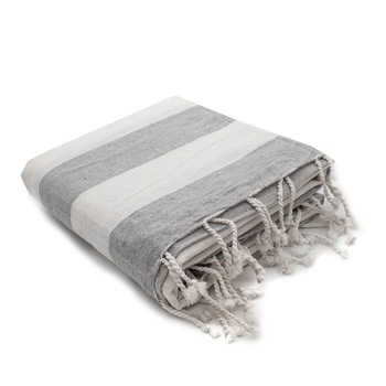 Prosop subtire spa/plaja ,90x180 cm , 100% bumbac , greutate 275 g , model dungi groase , culoare gri si alb Prosop subtire spa/plaja ,90x180 cm , 100% bumbac , greutate 275 g , model dungi groase , culoare gri si alb