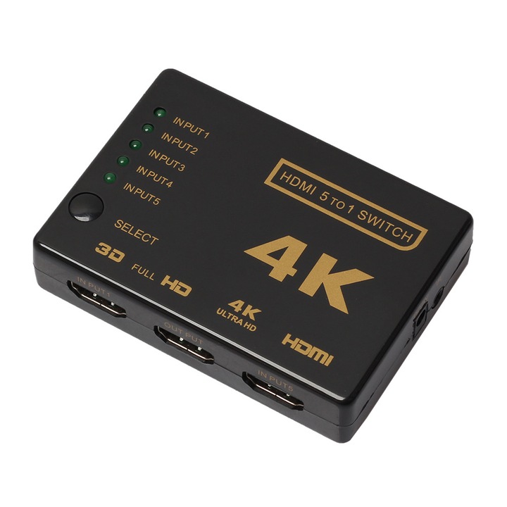 Сплитер HOPE R, HDMI, 5x1 Портове, 4K, 1080p, Дистанционно Управление
