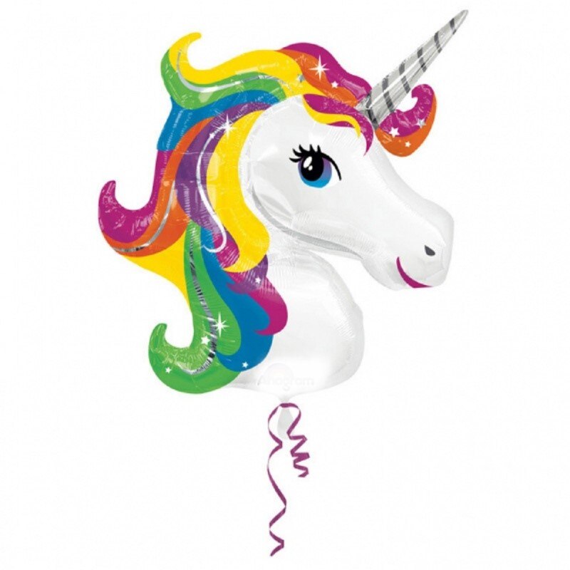Balon folie figurina Rainbow Unicorn - 83 x 73 cm, Amscan 31299
