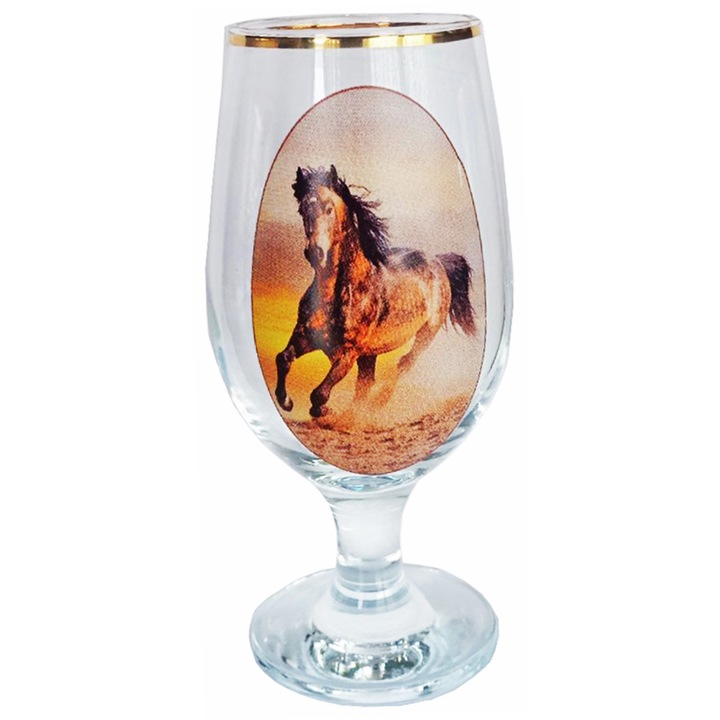 Чаша SmartDecor 6143, Стъкло, 330 мл, Ръчно декорирана