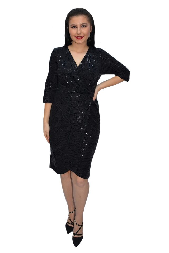 Rochie Dalia din paiete ,D&J Exclussive, Negru