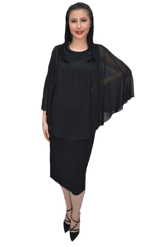 Rochie eleganta,olivia din voal ,D&J Exclussive, Negru