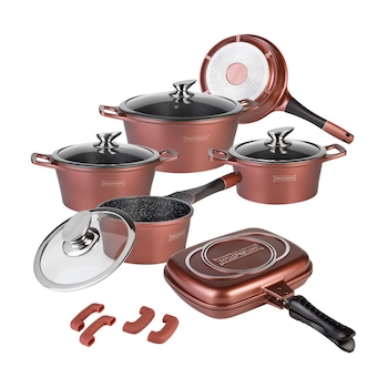 Set oale si tigai 15 piese, Royalty Line, Premium RL ES 1015 Rosu Set oale si tigai 15 piese, Royalty Line, Premium RL ES 1015 Rosu