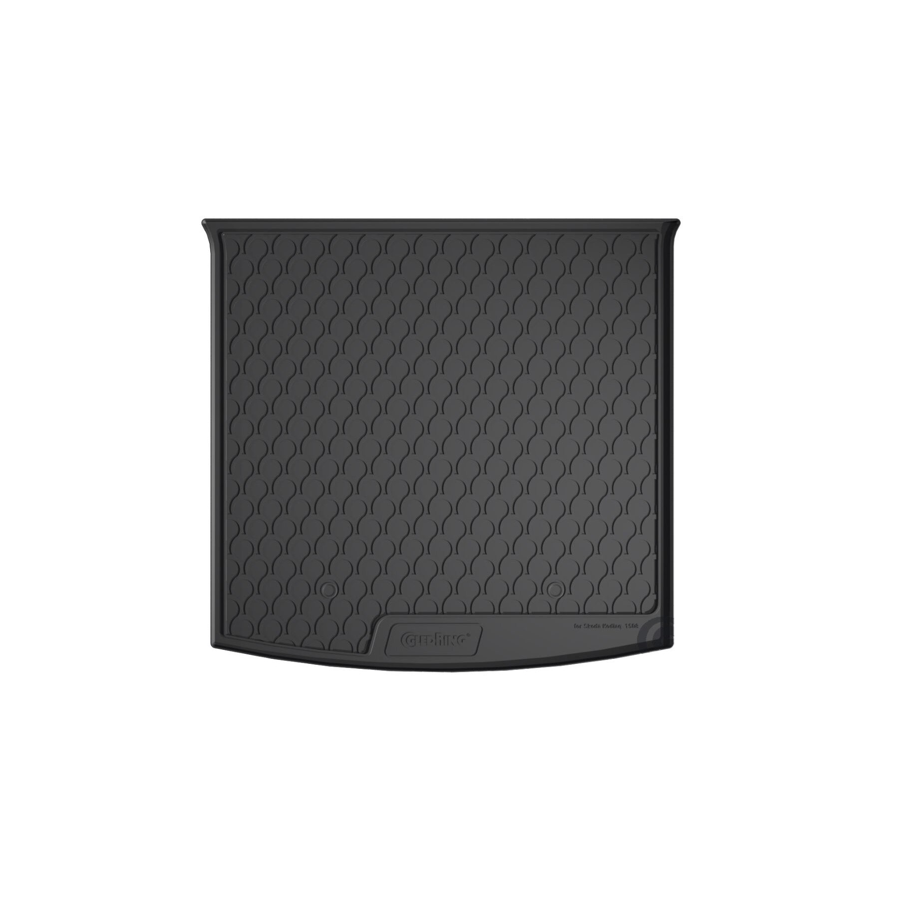 Protectie portbagaj Skoda Kodiaq, 03.2017- prezent, pentru 5 locuri, cu roata rezerva, pentru podea inaltata (nu este compatibila la modelele cu podea variabila), din cauciuc Rubbasol, marca Gledring