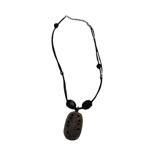 Colier chic cu medalion vintage,D&J Exclussive,negru
