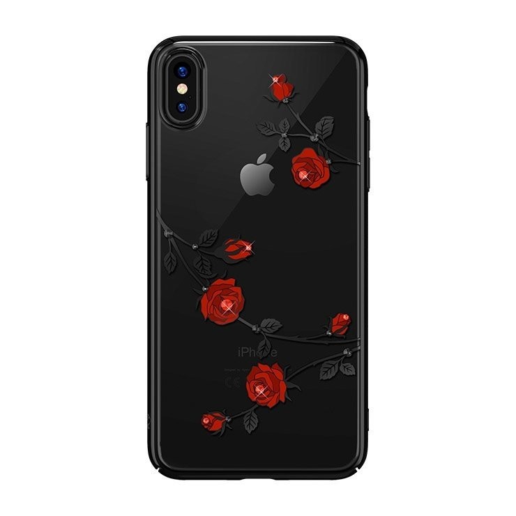 Husa iPhone XR Kingxbar Blossom Crystals Black