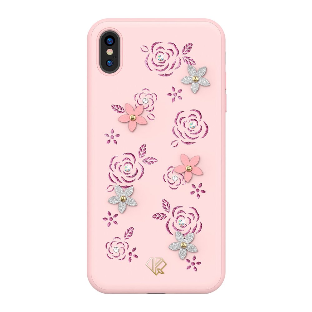 Husa iPhone XS MAX Kingxbar Petal Series Crystals Pink