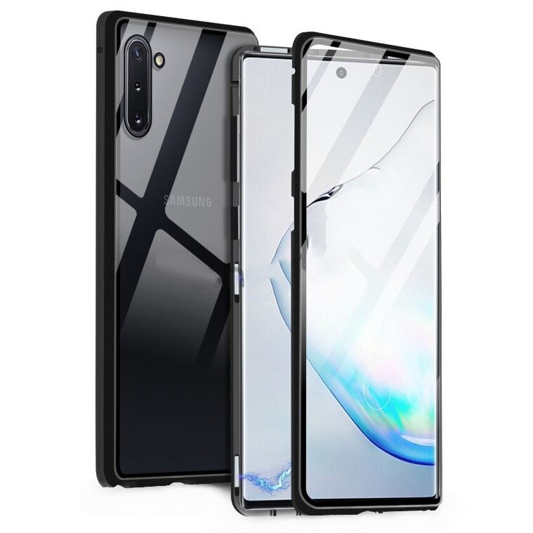 Husa Magnetic Glass 360° (sticla fata + spate) pentru Samsung Galaxy Note 10 Plus, Negru