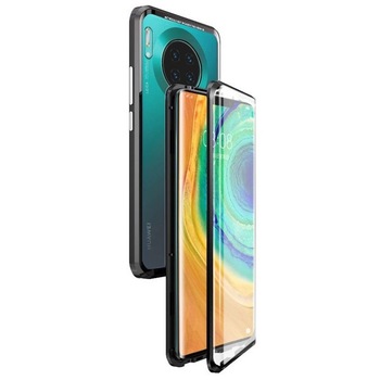 Husa Magnetic Glass 360° (sticla fata + spate) pentru Huawei Mate 30 Pro, Negru Husa Magnetic Glass 360° (sticla fata + spate) pentru Huawei Mate 30 Pro, Negru