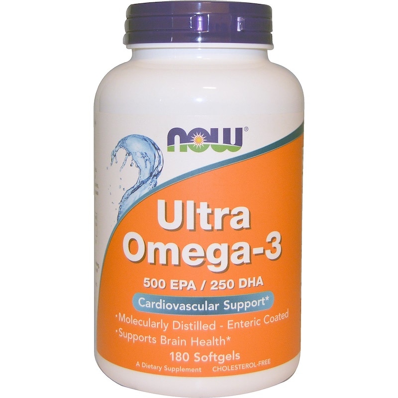 Supliment nutritiv Ultra Omega-3 Now Foods, 180 Drajeuri