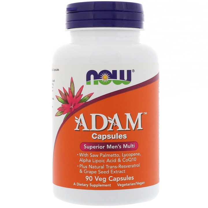 Supliment nutritiv pentru barbati, Now Foods, Adam, 90 capsule, Vegan