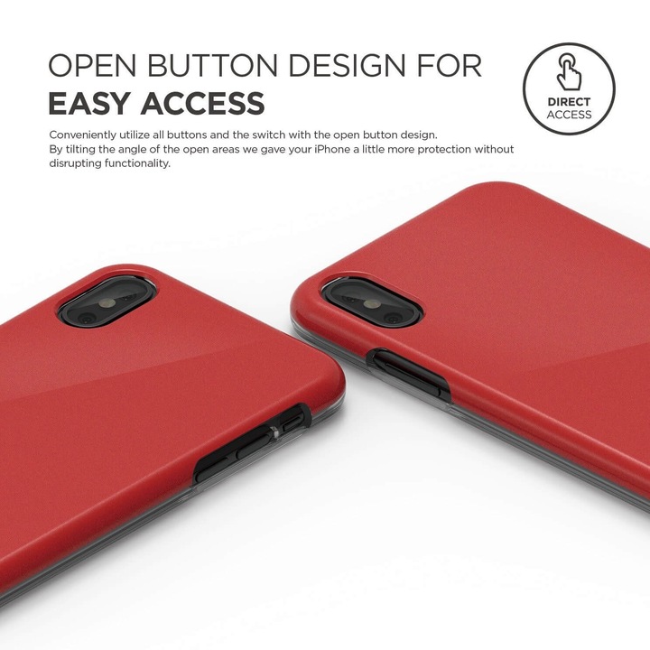 Elago S8 Slim Fit 2 Case - качествен поликарбонатов кейс за iPhone XS, iPhone X (червен)