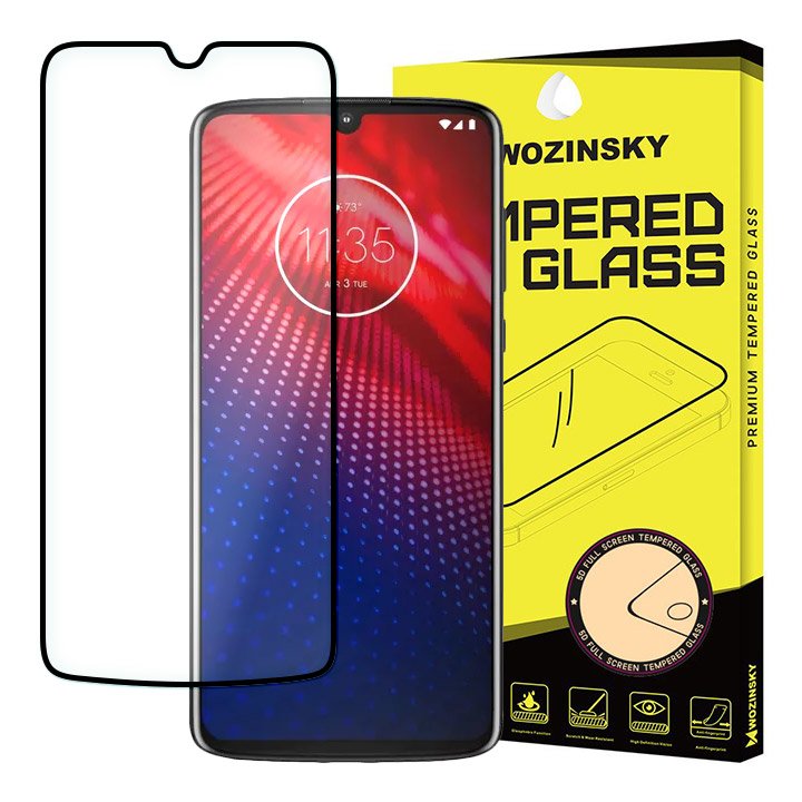Folie Sticla Wozinsky, Tempered Glass 9H, Full Glue, Motorola Moto Z4, Negru