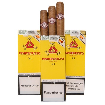 Cutie Trabucuri Montecristo No. 3 (3 bucati/cutie) Cutie Trabucuri Montecristo No. 3 (3 bucati/cutie)