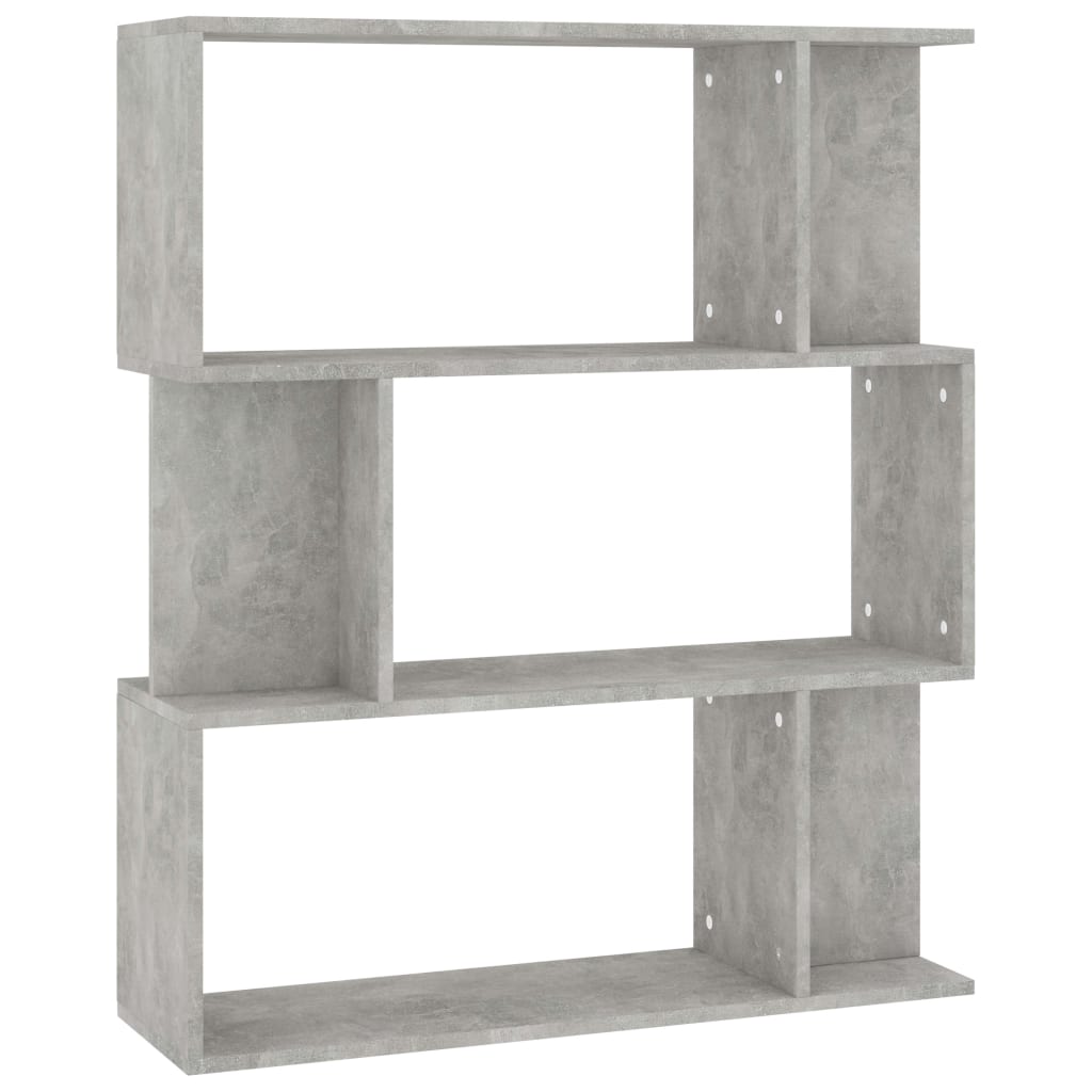 Biblioteca/Separator camera, vidaXL, Pal, 80x24x96 cm, Gri ciment