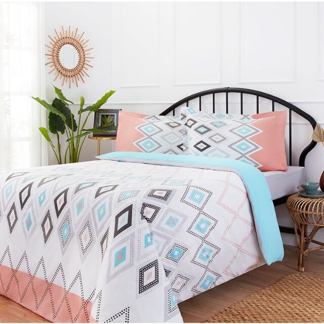 Lenjerie de pat bumbac 100% BETINA, pentru pat 2 persoane, 4 piese, 200x220 / 50x70