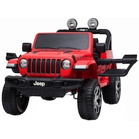 Masinuta electrica 4x4 Premier Jeep Wrangler Rubicon, 12V, roti cauciuc EVA, scaun piele ecologica, rosu