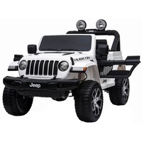 masinuta electrica 4x4 premier jeep wrangler rubicon 12v roti cauciuc eva scaun piele ecologica alb imagen 12_0_
0