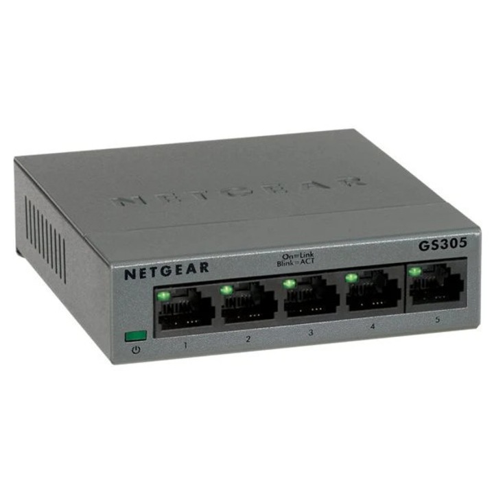 Switch NetGear GS305v3, 5 x 10/100/1000 Mbps Gigabit Ethernet, Desktop/Wall-mount, Plug-and-Play, carcasa metal