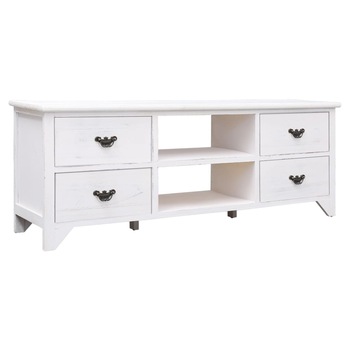 Comoda TV, vidaXL, Lemn de plop, Alb, 115 x 30 x 40 cm Comoda TV, vidaXL, Lemn de plop, Alb, 115 x 30 x 40 cm