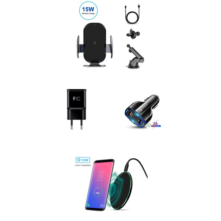 Set4 buc, Incarcator suport telefon,, smart sensor, full automatic, Wireless Fast Charge,10W