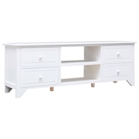 Comoda TV, vidaXL, Lemn de paulownia, Alb, 115 x 30 x 40 cm