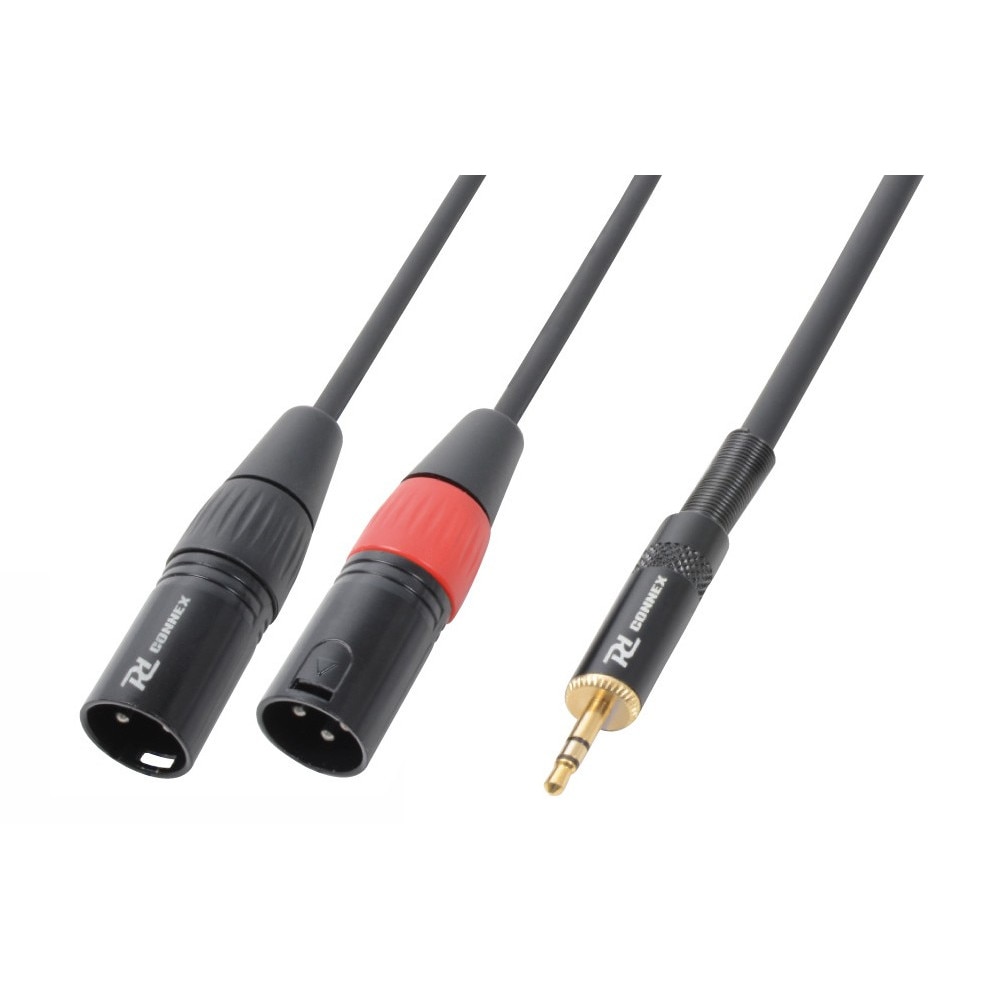 Cablu 2 x XLR tata - Jack 3.5mm stereo tata 1.5m Power Dynamics