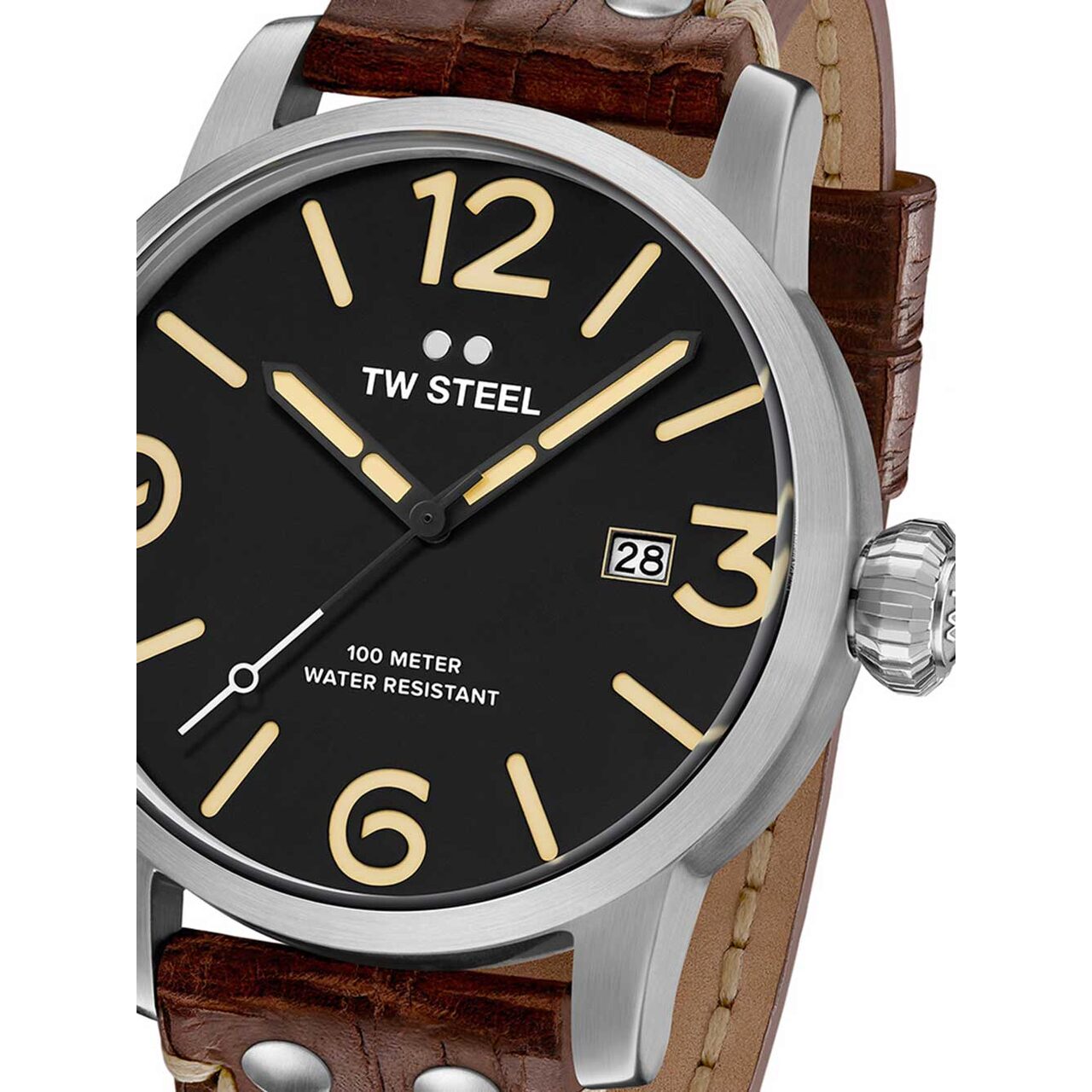 Ceas barbatesc TW-Steel MS2 Maverick 48mm, 10ATM, Argintiu