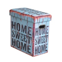 Bancheta pliabila, spatiu depozitare, manere laterale, 48x27x48 cm, Multicolor
