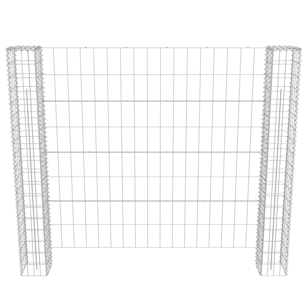 Gard tip gabion, vidaXL, Otel galvanizat, 220 x 180 cm, 1400 kg/m³, Argintiu