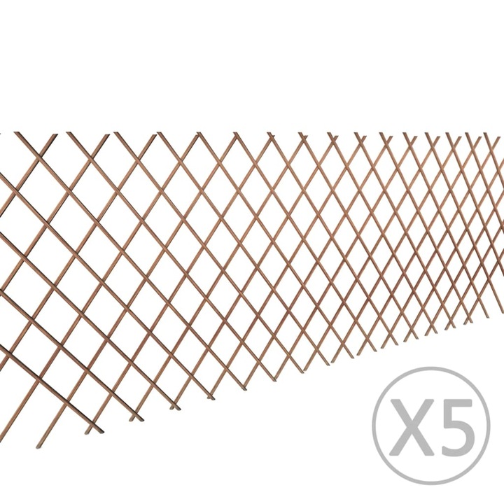 Върбови огради хармоника vidaXL, 5 бр, 180х90 см